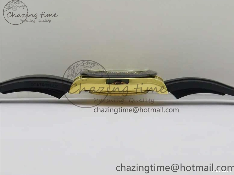 0412 Daytona 116518 Noob 1:1 Best Edition YG Plated 904L SS Case Goid Diamonds Dial on Black Rubber Strap SA4130 V4 (Free Extra Strap) Versatile 2587